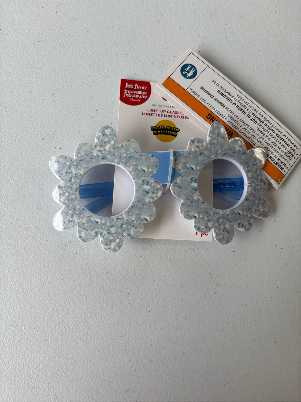 Blue Speckled Flower Light-Up Kids Sunglasses